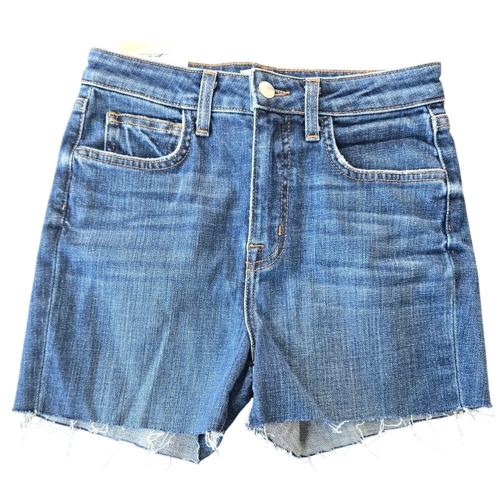 L'Agence Audrina High Rise Straight Cut Off Denim Shorts Size 25 NWT